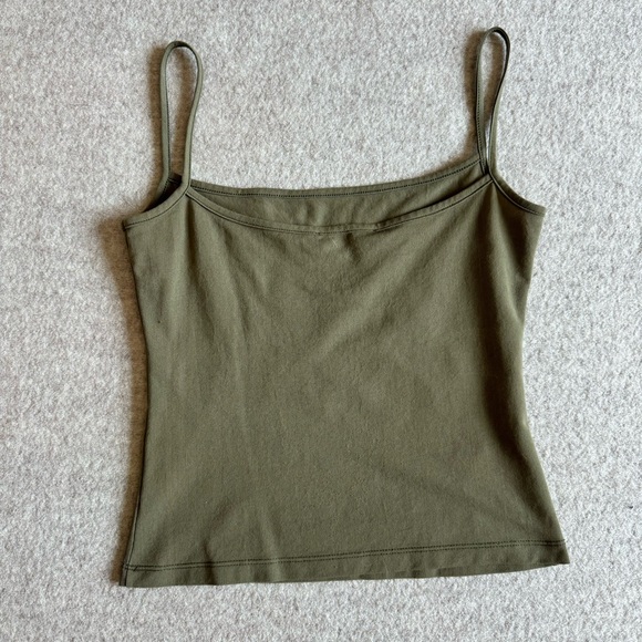 Etxart & panno khaki green cami top with logo on the front in black - Picture 2 of 3